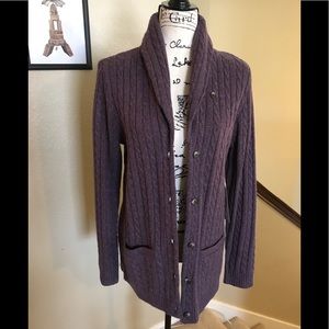 Lauren Ralph Lauren purple button sweater sz LP